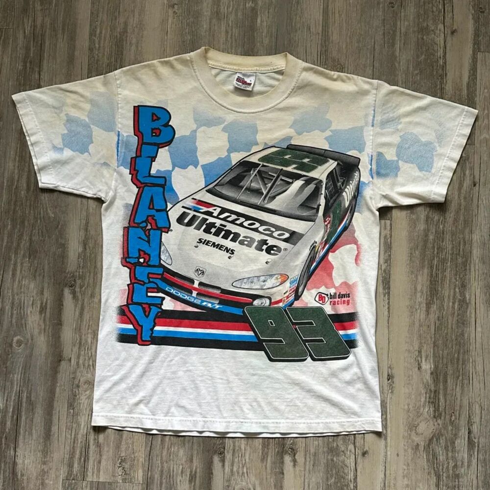 Vintage Nascar AOP David Blaney 93 Dodge Racing T-Shirt Size Large
